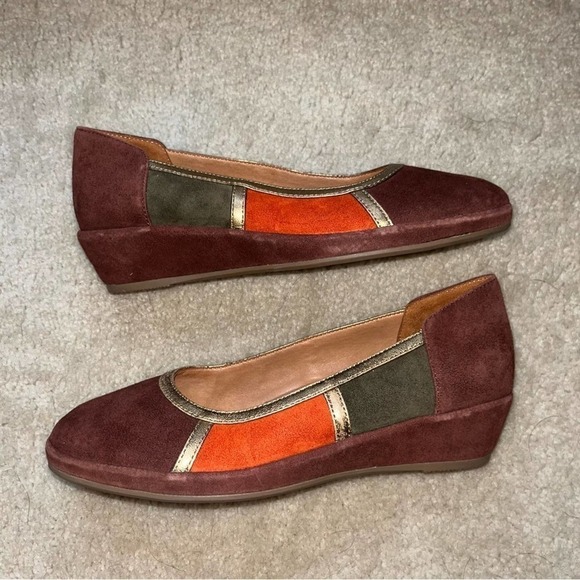 L'amour Des Pieds Suede Leather Slip on Wedge Shoes Size 7 - Picture 5 of 6